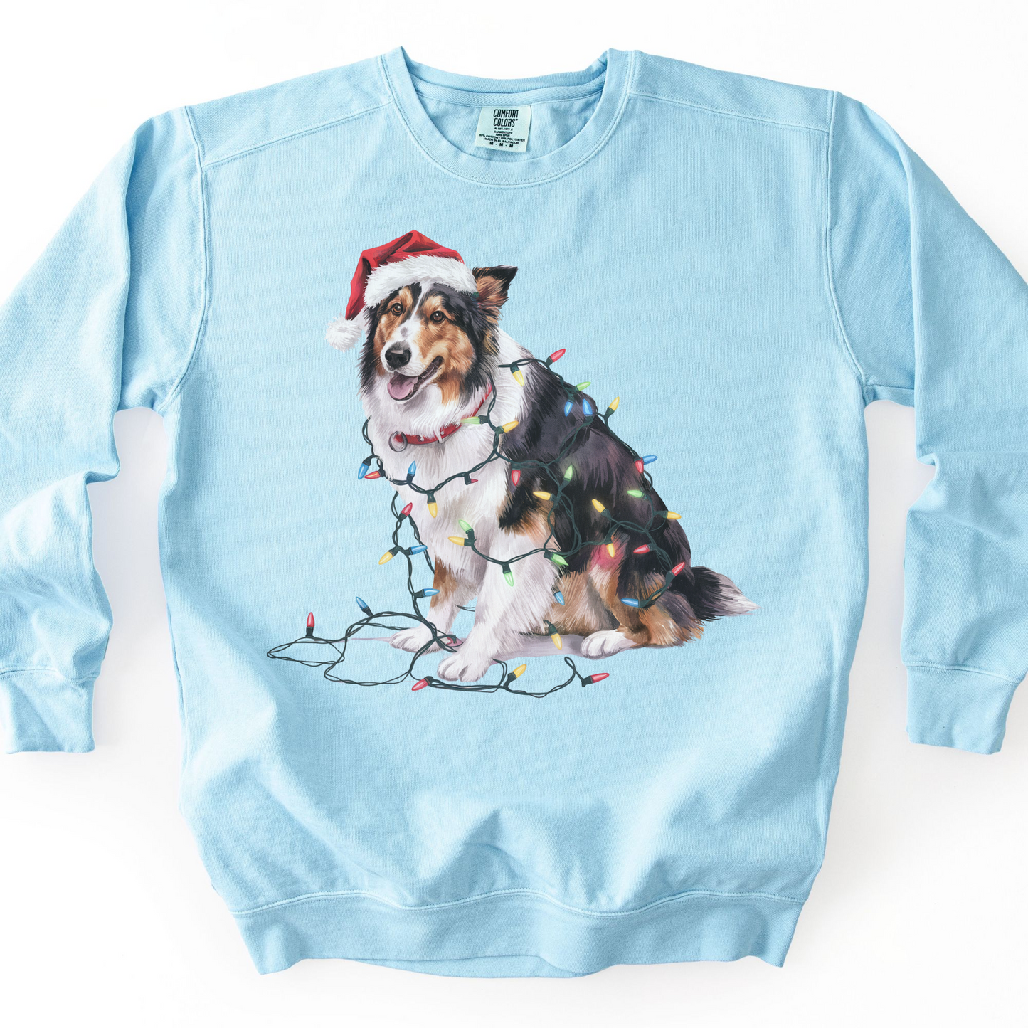 Collie Christmas Lights Sweatshirt
