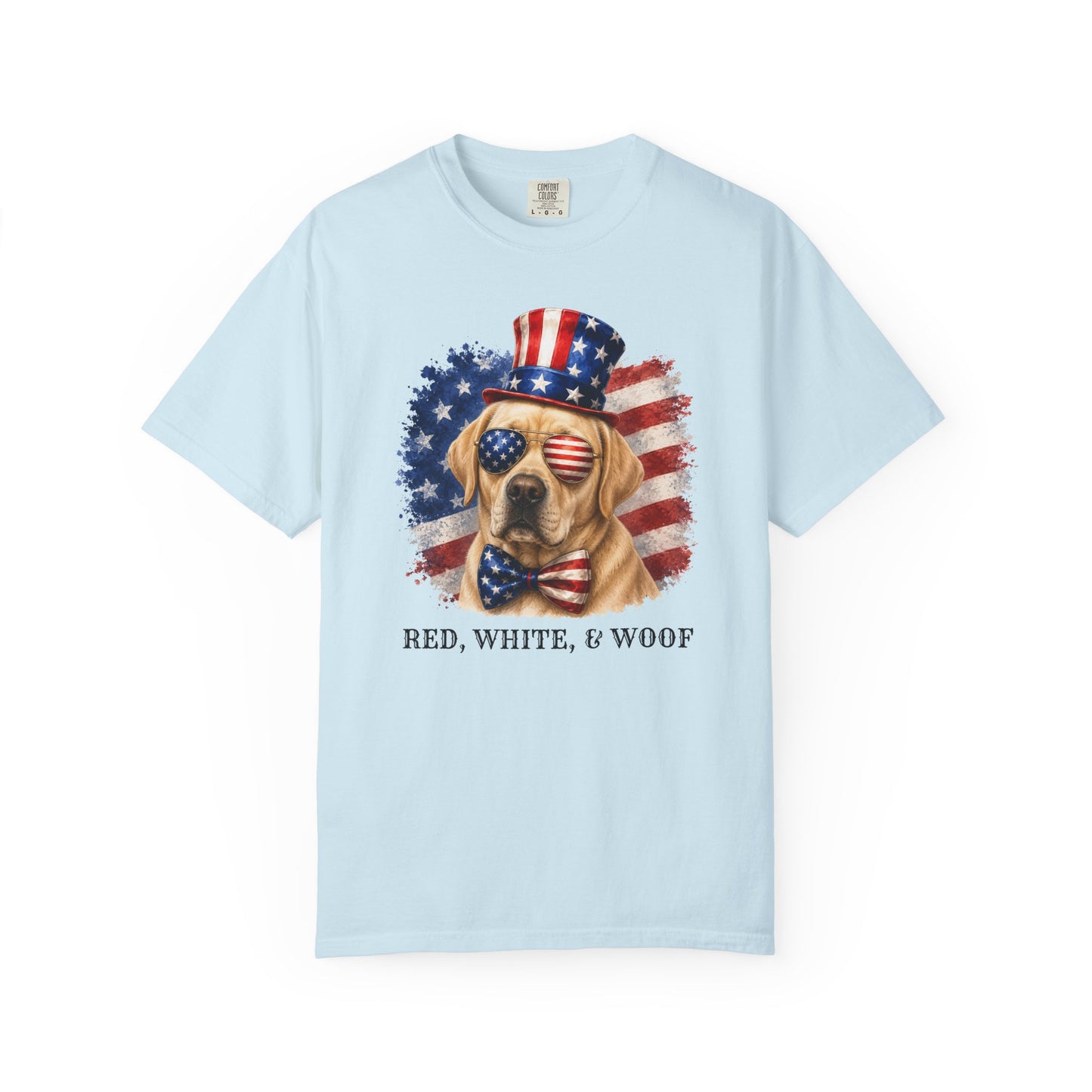 Patriotic Yellow Lab Red White & Woof Shirt