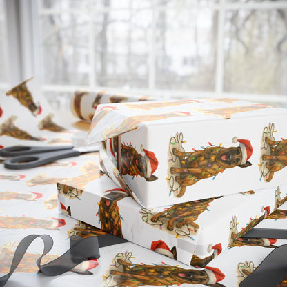 Belgian Malinois Christmas Lights Wrapping Paper