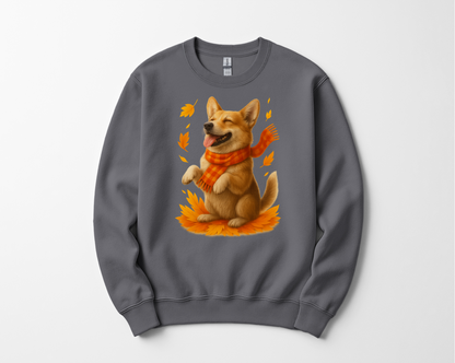 Corgi Autumn Sweatshirt, Dog Lover Fall Apparel, Cozy Pet Sweater, Cute Corgi Shirt Gift, Autumn Dog Fashion