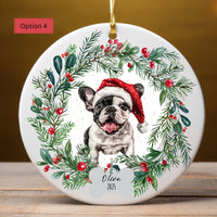 Load image into Gallery viewer, Personalized French Bulldog Ornament, Custom Dog Christmas Ornament, Customized Pet Name Ornament, Pet Memorial, Custom Dog Keepsake
