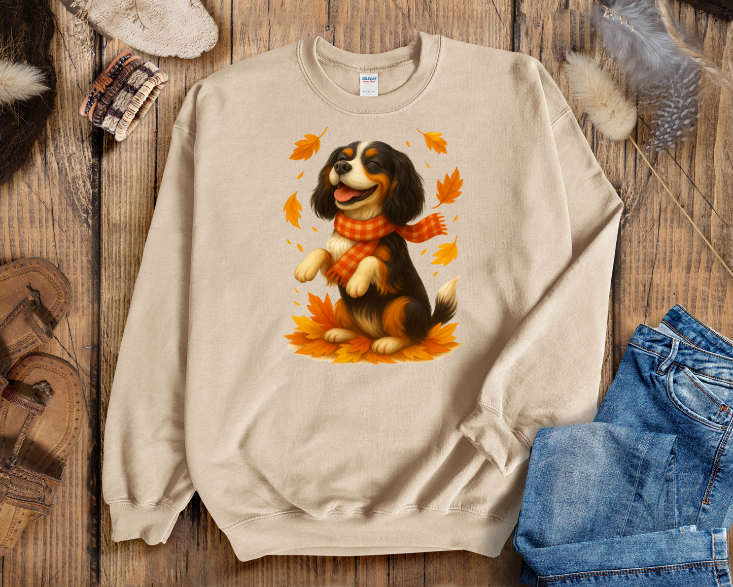 Cavalier King Charles Autumn Shirt, Cozy Spaniel Sweatshirt, Fall Dog Lover Top Gift, Cute Dog Pullover, Autumn Apparel