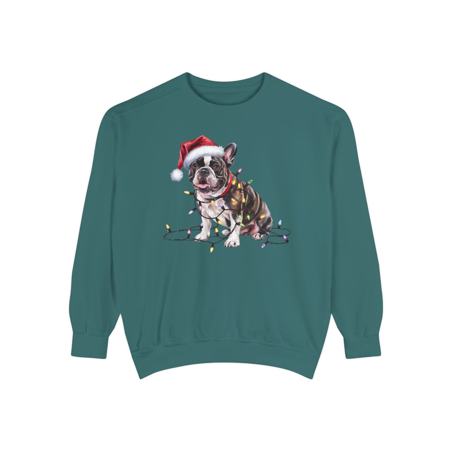 Christmas French Bulldog Sweatshirt, Christmas Lights Dog Sweatshirt, Christmas Dog, French Bulldog Mom, Gift for Dog Lover, French Bulldog