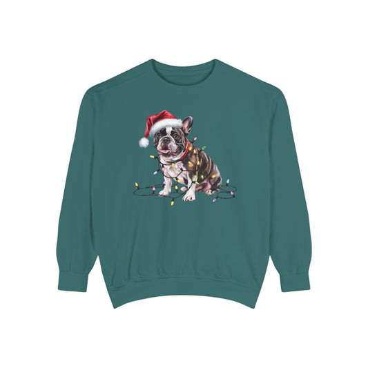 Christmas French Bulldog Sweatshirt, Christmas Lights Dog Sweatshirt, Christmas Dog, French Bulldog Mom, Gift for Dog Lover, French Bulldog