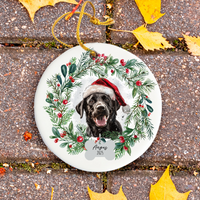 Load image into Gallery viewer, Personalized Black Lab Ornament, Custom Dog Christmas Keepsake, Customized Pet Name Ornament, Pet Memorial Ornament, Custom Dog Keepsake
