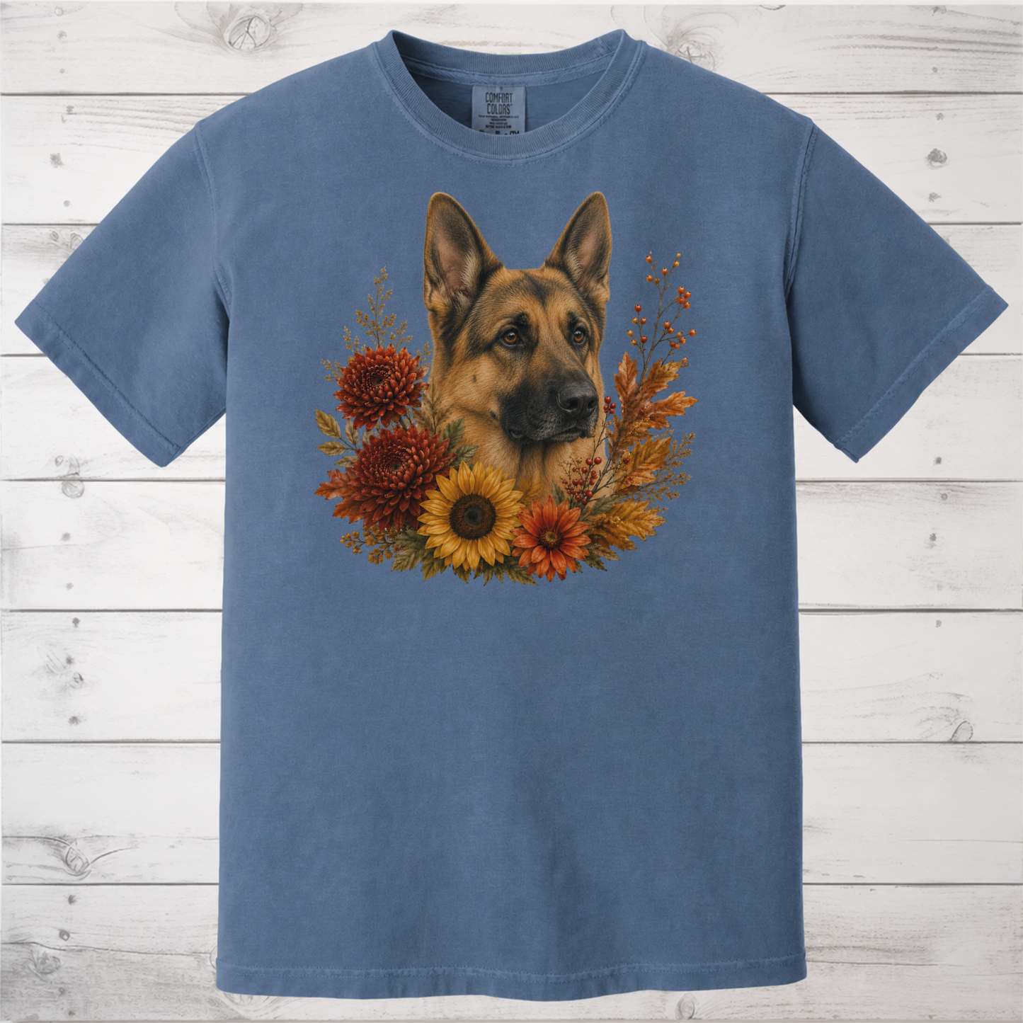 German Shepherd Autumn Floral Shirt