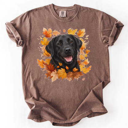Black Lab Fall Shirt, Autumn Dog Mom Comfort Colors Tee