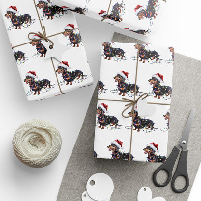 Dachshund Christmas Lights Wrapping Paper
