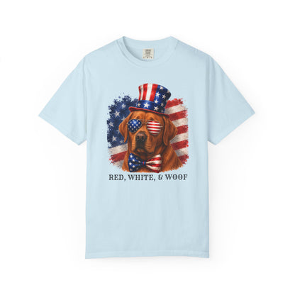 Patriotic Fox Red Lab Red White & Woof Shirt
