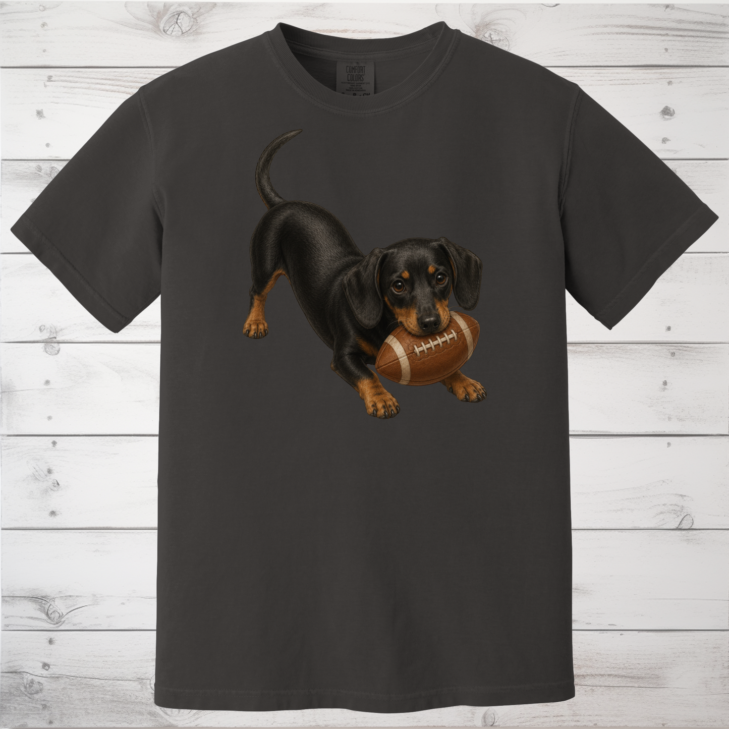 Black Tan Dachshund Football Shirt