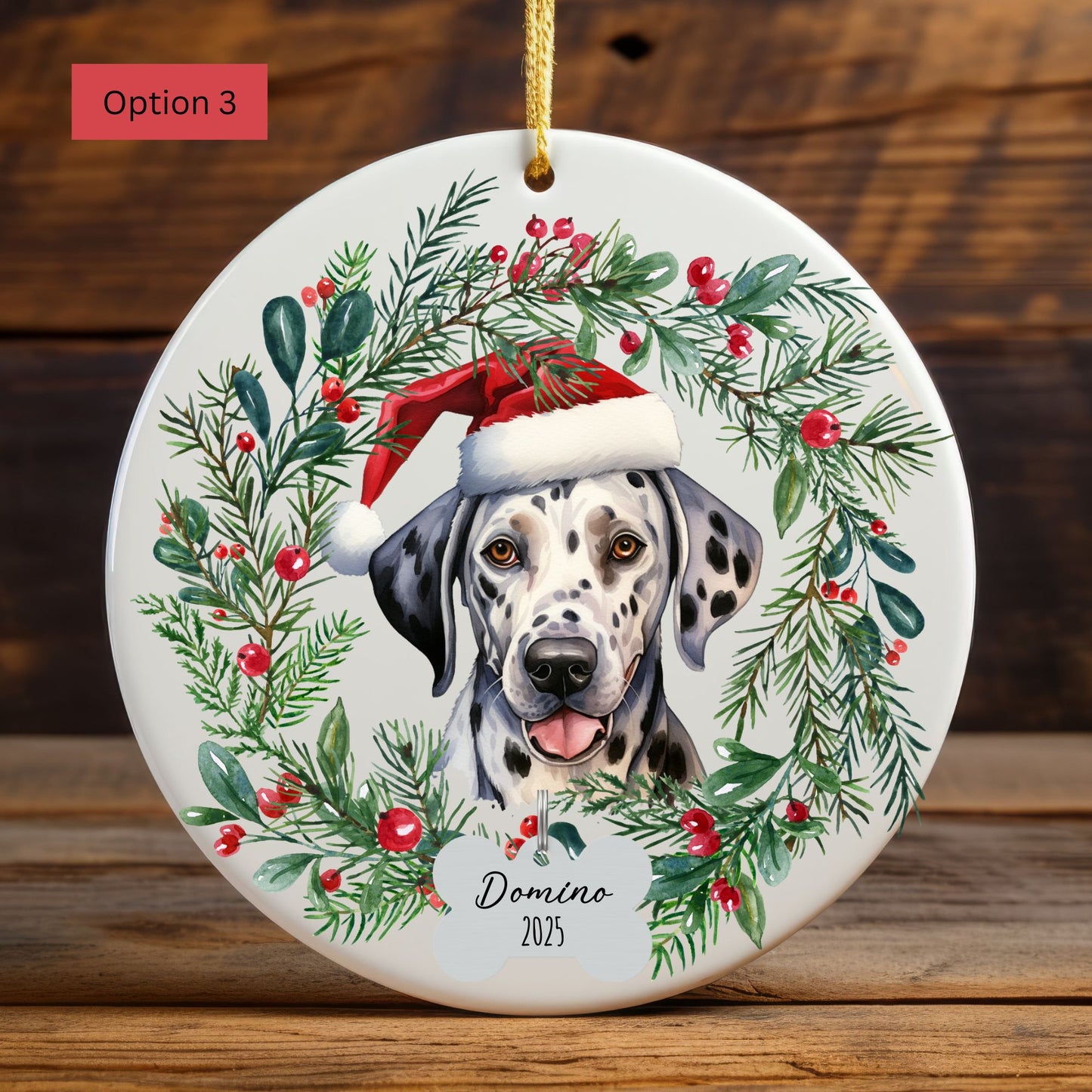 Personalized Dalmatian Christmas Ornament