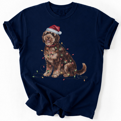 Portuguese Water Dog Christmas Lights Shirt, Festive Holiday Tee for Dog Lovers