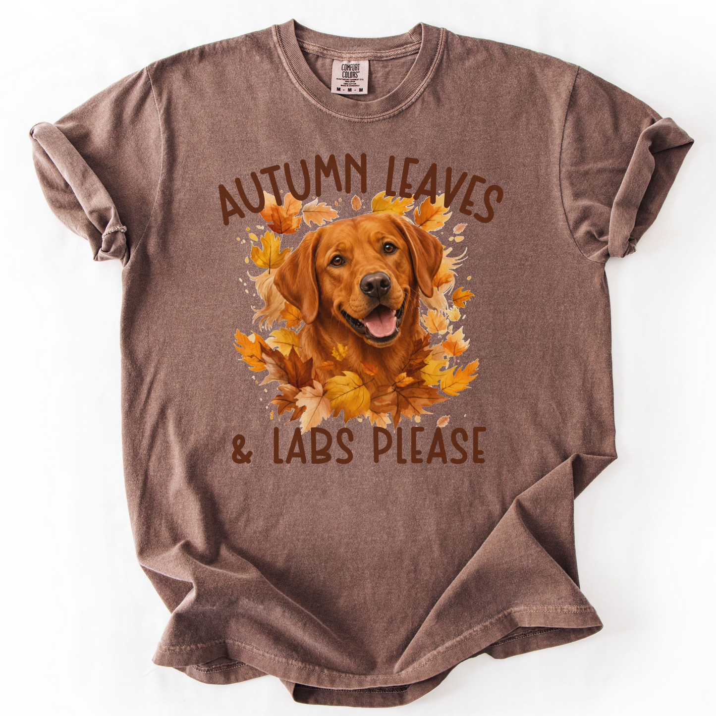 Fox Red Lab Mom Fall Shirt, Autumn Leaves & Labs Please