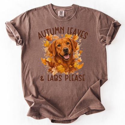 Fox Red Lab Mom Fall Shirt, Autumn Leaves & Labs Please