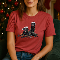 Load image into Gallery viewer, Festive Holiday Christmas Dog Shirt, Santa Hat Labrador Tee, Holiday Lights Dog Lovers Shirt, Christmas Gift for Dog Mom
