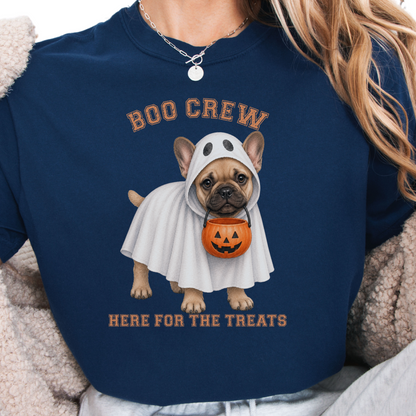 French Bulldog Boo Crew Halloween Shirt, Here for the Treats Dog Mom Tee