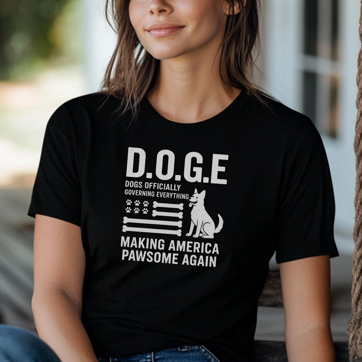 D.O.G.E Funny Dog Lover Shirt, Making America Pawsome Again Tee for Patriotic Pet Owners & Dog Enthusiasts
