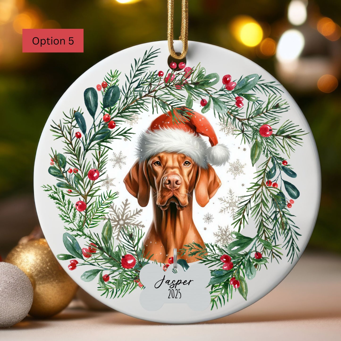 Personalized Vizsla Ornament