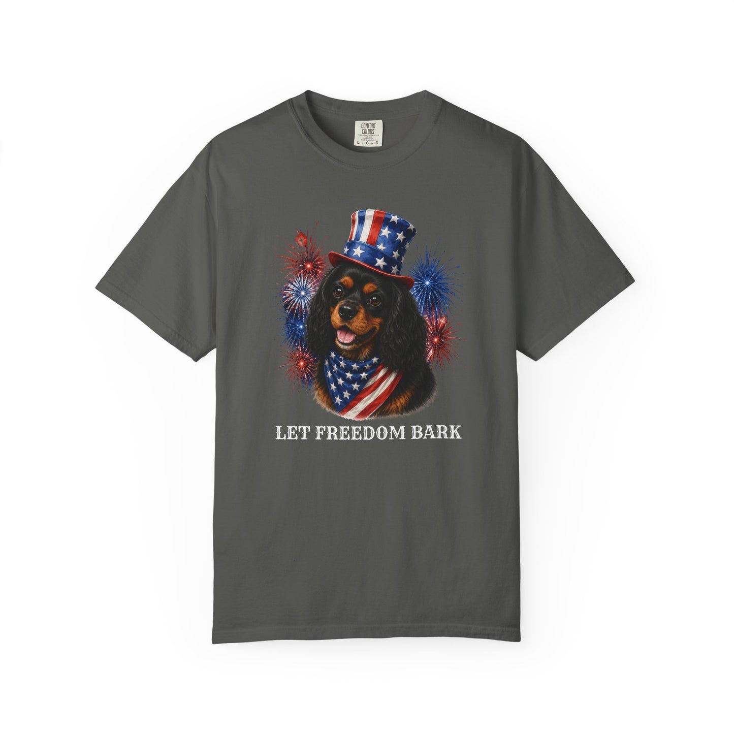 Black & Tan Cavalier King Charles Spaniel Patriotic Tee