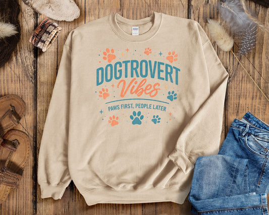 Funny Dogtrovert Vibes Retro Dog Lover Shirt