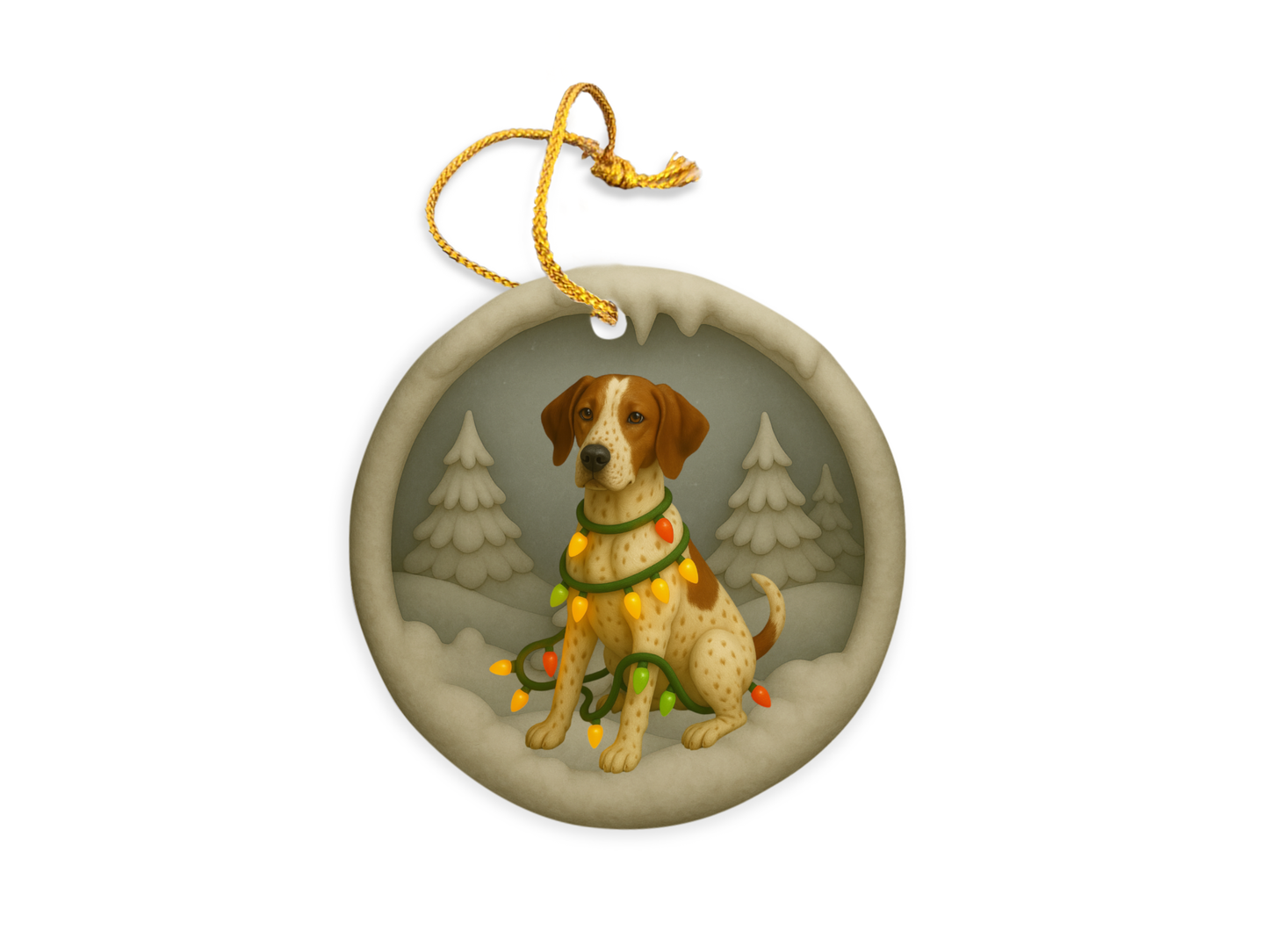 Personalized English Pointer Christmas 3D Clay-Style Dog Keepsake
