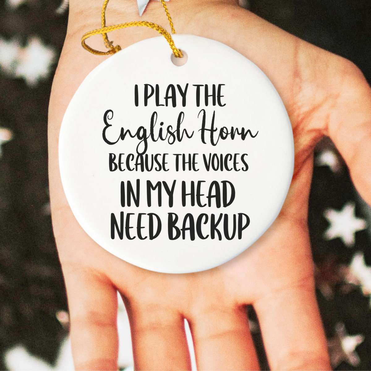 English Horn Player Ornament, Ceramic Musician Gift