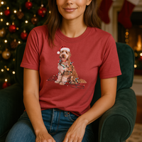 Load image into Gallery viewer, Christmas Goldendoodle Shirt, Christmas Lights Dog Tee, Christmas Dog Tee, Goldendoodle Mom Tshirt, Gift for Dog Lover, Goldendoodle
