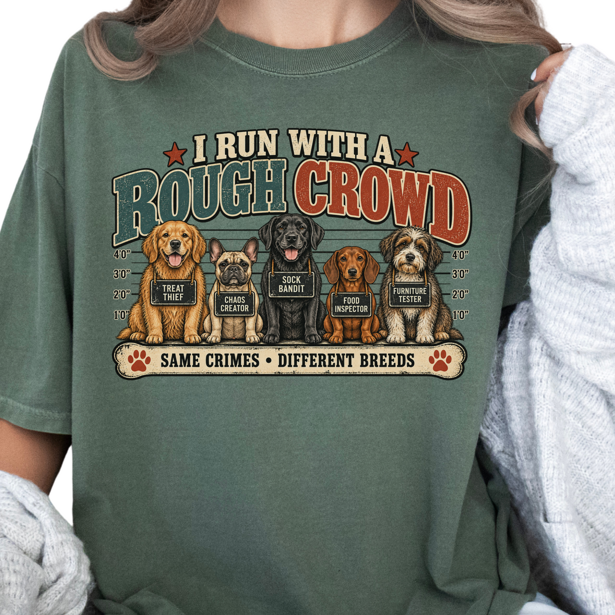 Dog Daycare Worker Shirt, I Run With a Rough Crowd, Funny Daycare Gift