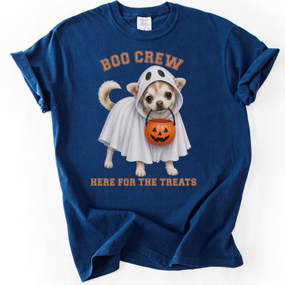 Custom Halloween Dog Shirt, Personalized Boo Crew Comfort Colors Pet Portrait Tee