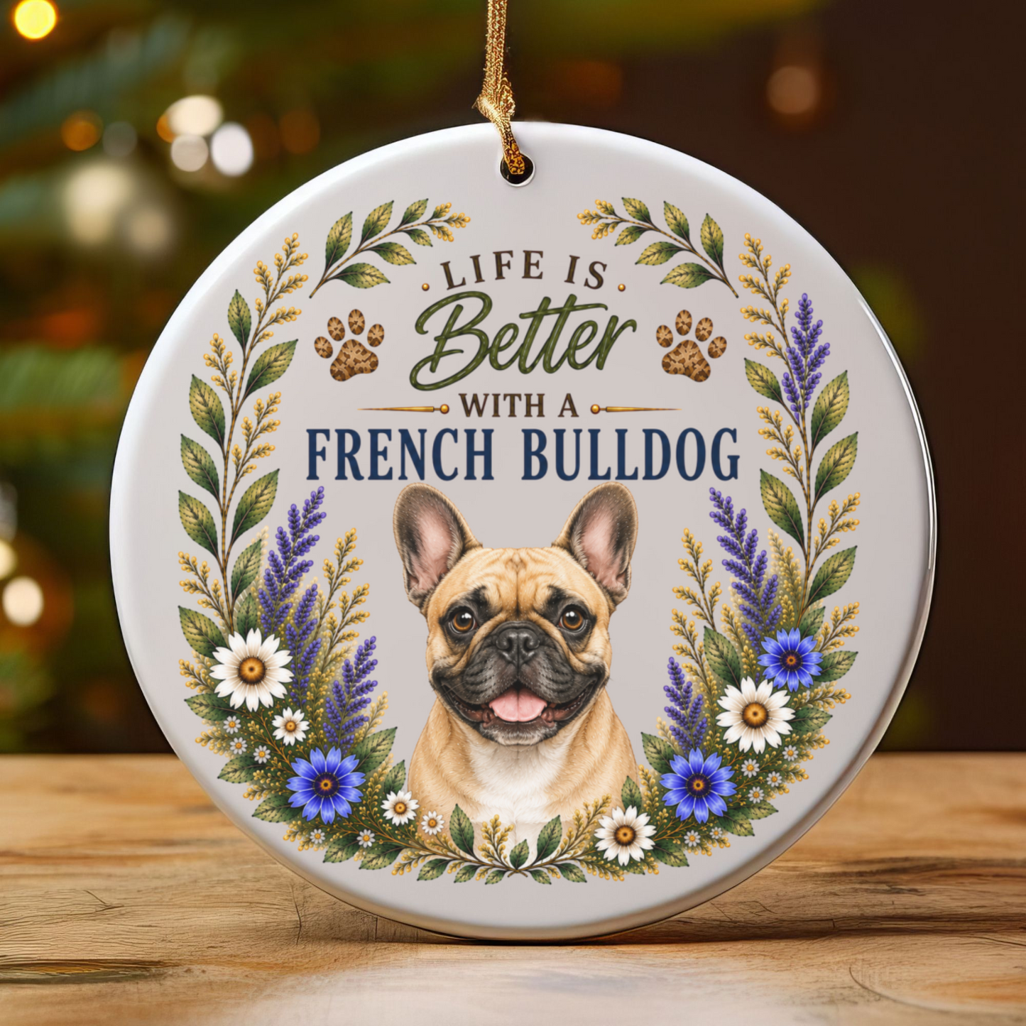 French Bulldog Ornament - Liife Is Better