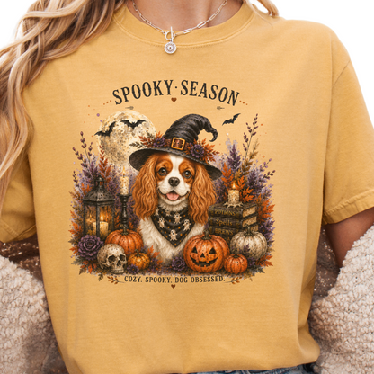 Blenheim Cavalier Spooky Season Dog Mom Halloween Shirt