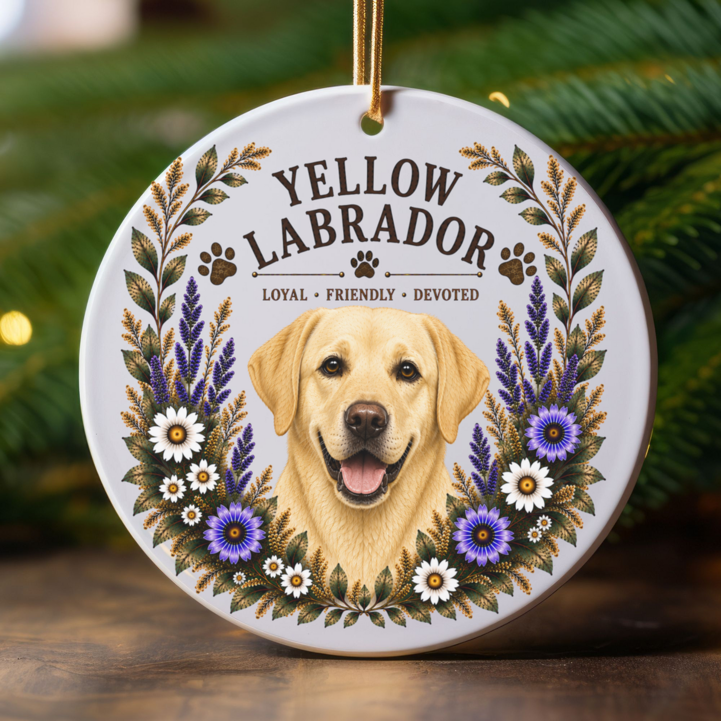 Yellow Lab Ornament, Labrador Retriever Lover Gift, Yellow Lab Mom Gift, Dog Breed Keepsake