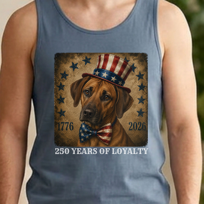 Rhodesian Ridgeback Patriotic Tank Top, 250 Years of Loyalty
