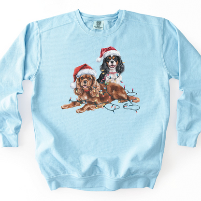 Cavalier King Charles Spaniels Christmas Lights Sweatshirt