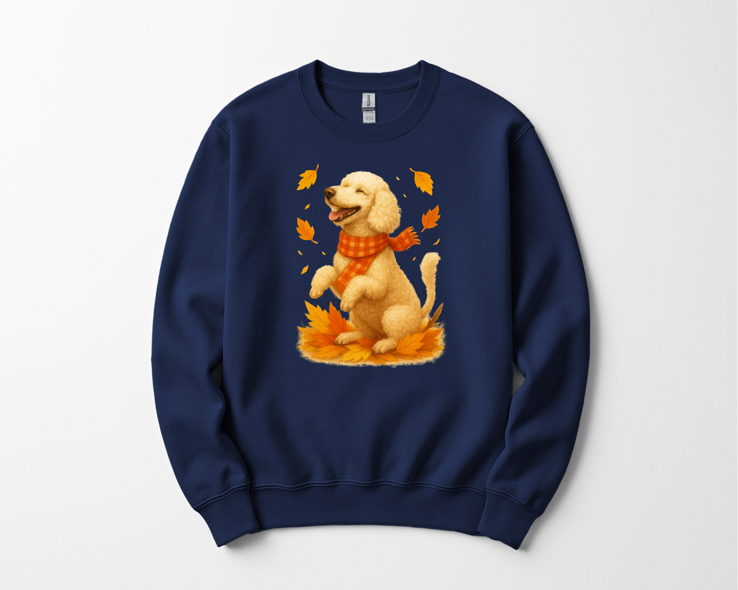 Poodle Autumn Shirt, Cozy Poodle Sweatshirt, Fall Dog Lover Apparel, Poodle Leaves Gift, Cute Dog Clothing, Autumn Vibes Sweatshirt