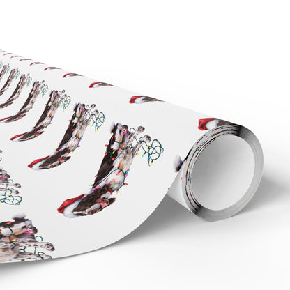 Brown Springer Spaniel Christmas Lights Wrapping Paper