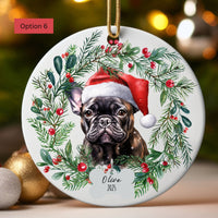 Load image into Gallery viewer, Personalized French Bulldog Ornament, Custom Dog Christmas Ornament, Customized Pet Name Ornament, Pet Memorial, Custom Dog Keepsake
