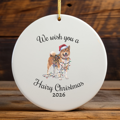 Christmas Akita Ornament, Christmas Lights Dog Keepsake, Christmas Dog, Akita Mom, Gift For Dog Lover, Akita