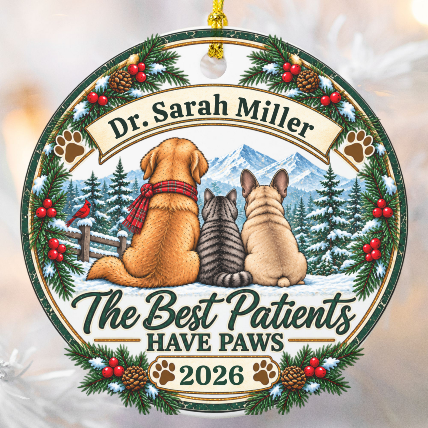 Personalized Veterinarian Ornament, Vet Christmas Gift, Best Vet Gift, Custom Pet Doctor Ornament
