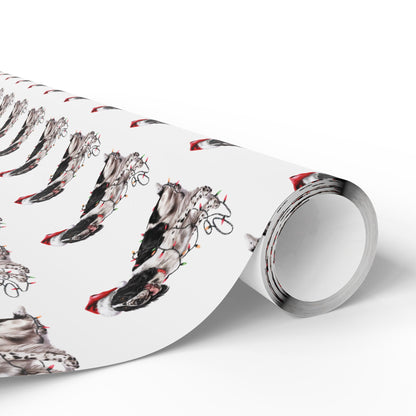 Black Springer Spaniel Christmas Lights Wrapping Paper