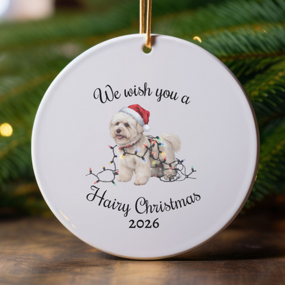 Bichon Frise Christmas Ornament, Personalized Ceramic Keepsake, Gift for Dog Lovers, Cute Bichon Dog Decor, Holiday Tree Decoration