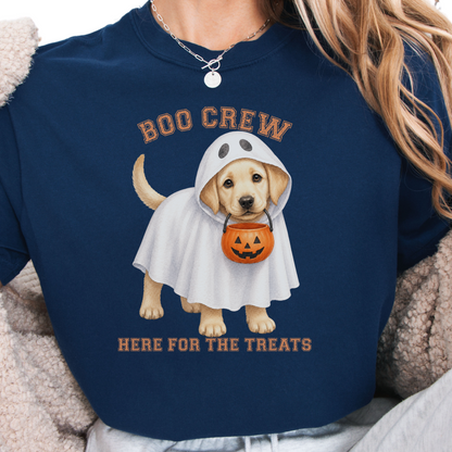 Yellow Lab Boo Crew Halloween Shirt, Here for the Treats Dog Mom Tee