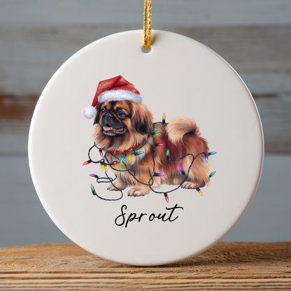 Pekingese Ornament, Personalized Dog Keepsake