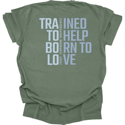 Service Dog Handler Shirt, Trained to Help Born to Love Working Dog Tee