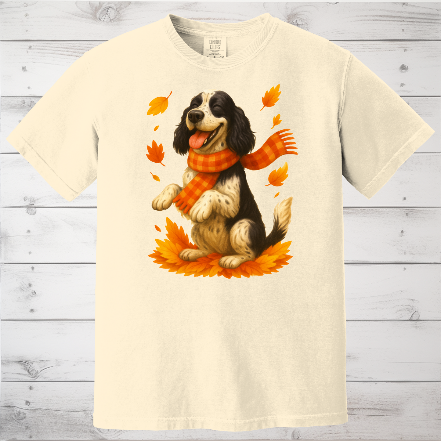 Springer Spaniel Fall Sweatshirt, Cozy Autumn Dog Shirt, Black Dog Lover Gift, Cute Dog Autumn Apparel, Seasonal Puppy Outfit