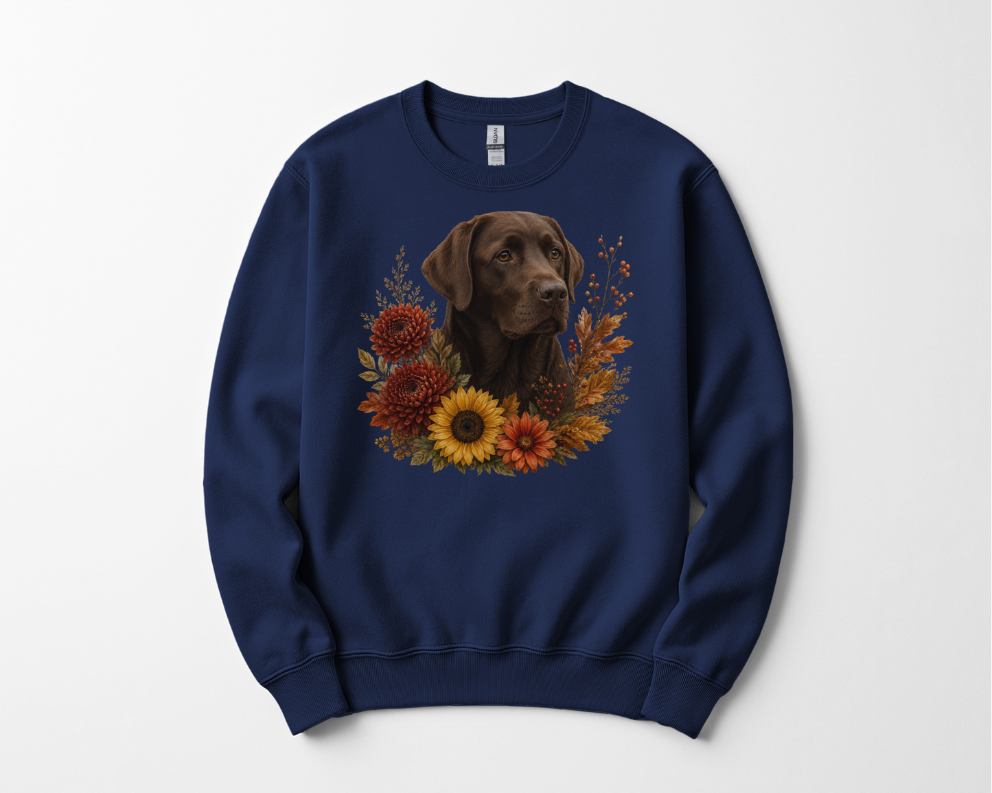 Chocolate Labrador Autumn Floral Sweatshirt