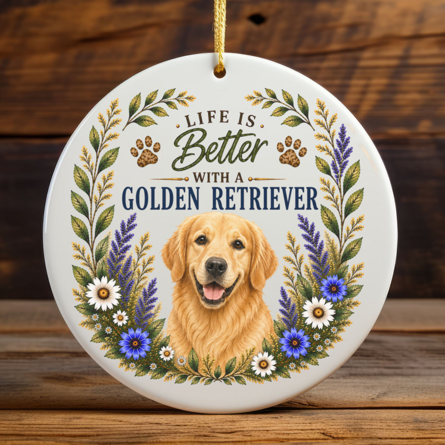 Golden Retriever Ornament, Golden Retriever Lover Gift, Dog Mom Gift, Golden Keepsake