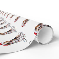 Load image into Gallery viewer, Beagle Christmas Wrapping Paper, Cute Dog Gift Wrap with Santa Hat and Holiday Lights, Perfect for Dog Lovers
