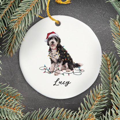 Personalized Labradoodle Ornament Custom Dog Keepsake Ceramic Holiday Decoration Pet Gift