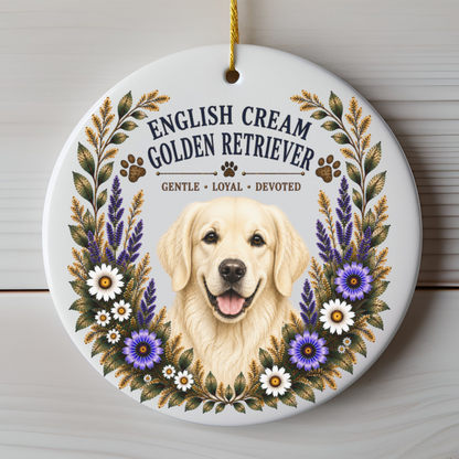 English Cream Golden Retriever Ornament, Golden Retriever Lover Gift, Dog Mom Breed Keepsake